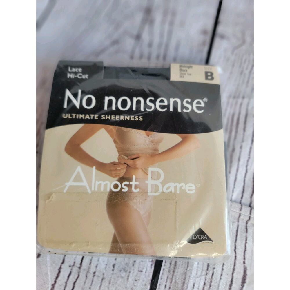 No Nonsense Lace Hi-Cut Size B Ultimate Sheerness Midnight Black Almost Bare NIP